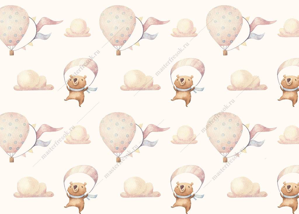 Фотообои Воздушные шары с мишками